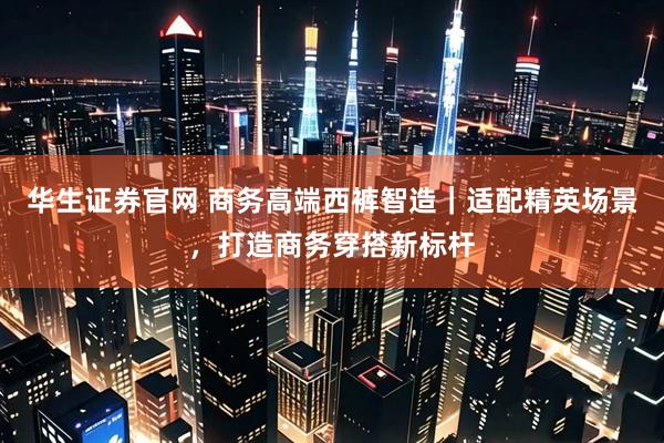 华生证券官网 商务高端西裤智造｜适配精英场景，打造商务穿搭新标杆