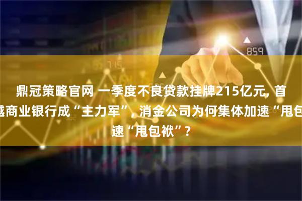 鼎冠策略官网 一季度不良贷款挂牌215亿元, 首次超越商业银行成“主力军”, 消金公司为何集体加速“甩包袱”?